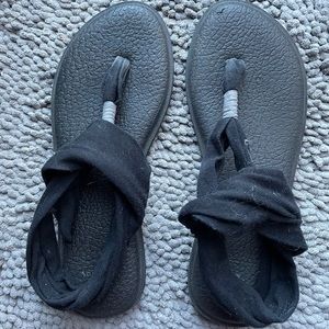 Black Sanuk Sling Sandals